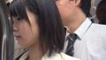 <JK×中出し痴漢>童顔で現役JK女の子が決して停車しない満員電車内で鬼畜男に背後から痴漢＆中出しレイプ